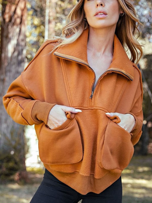 Quarter zip vintage outdoor ladies' sweatshirt