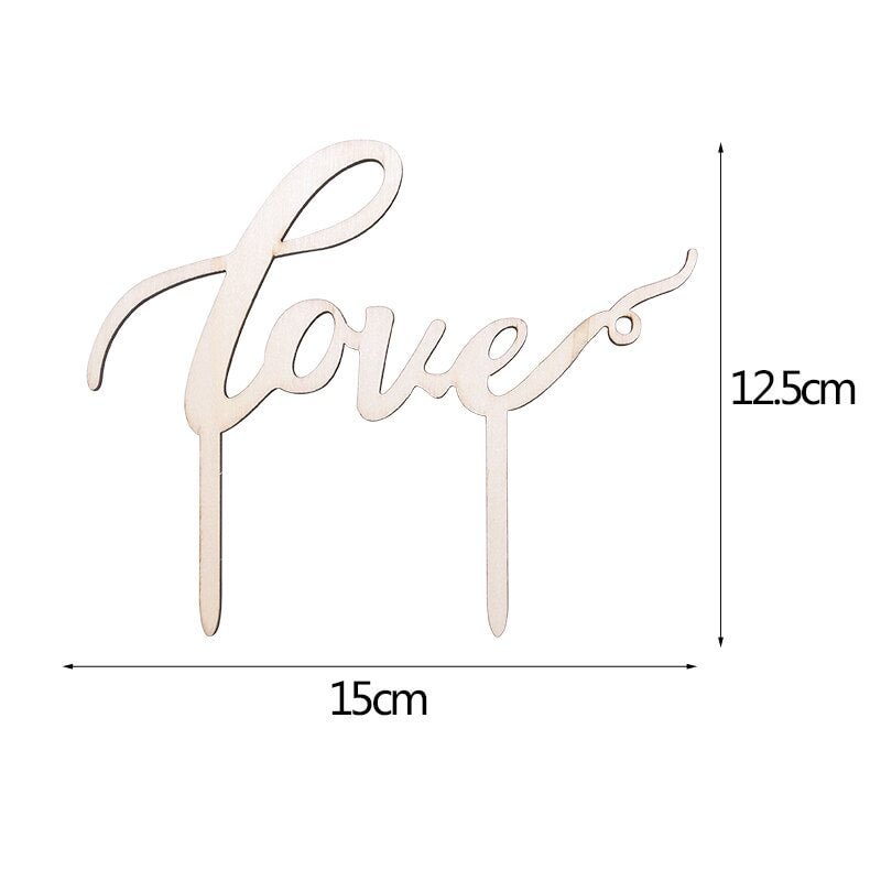 1Pcs Wedding Cake Topper Wood Mr& Mrs Just Married Decoration Bride Groom DIY Wedding Cake Decorations Engagement Party Supplies