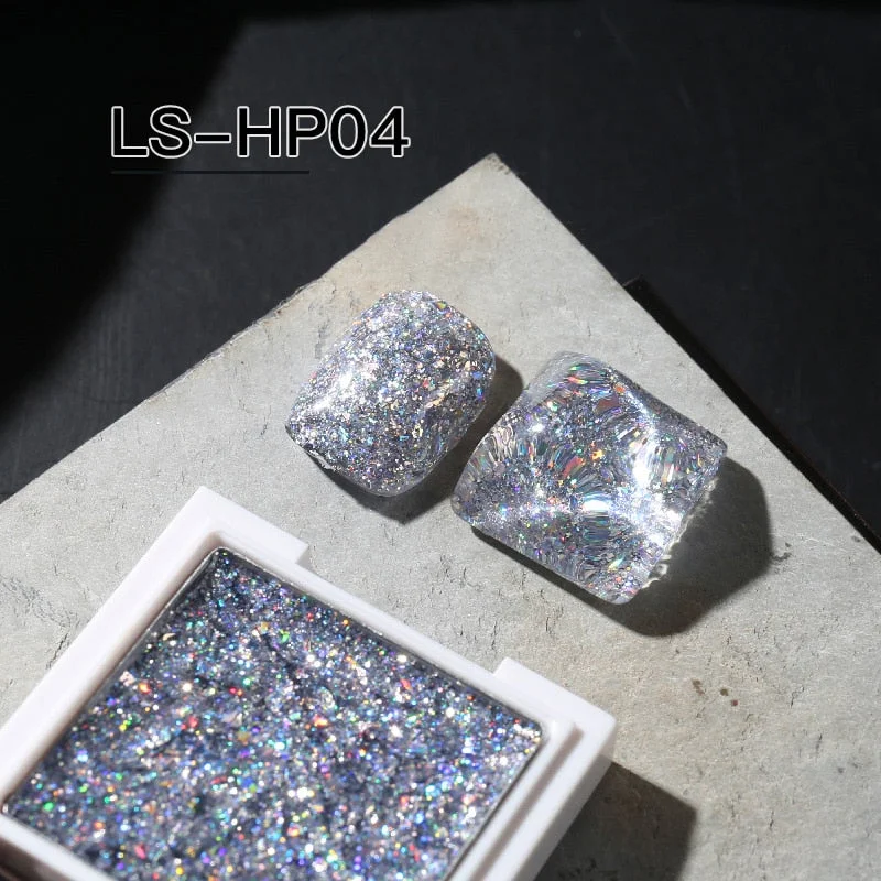 Nail UV Gel Polish Soak off Glitter Sequins Multi Color Solid Color Gel Glitter Palette Nail Art Decoration Gel Manicures Tool-Nail Inspo