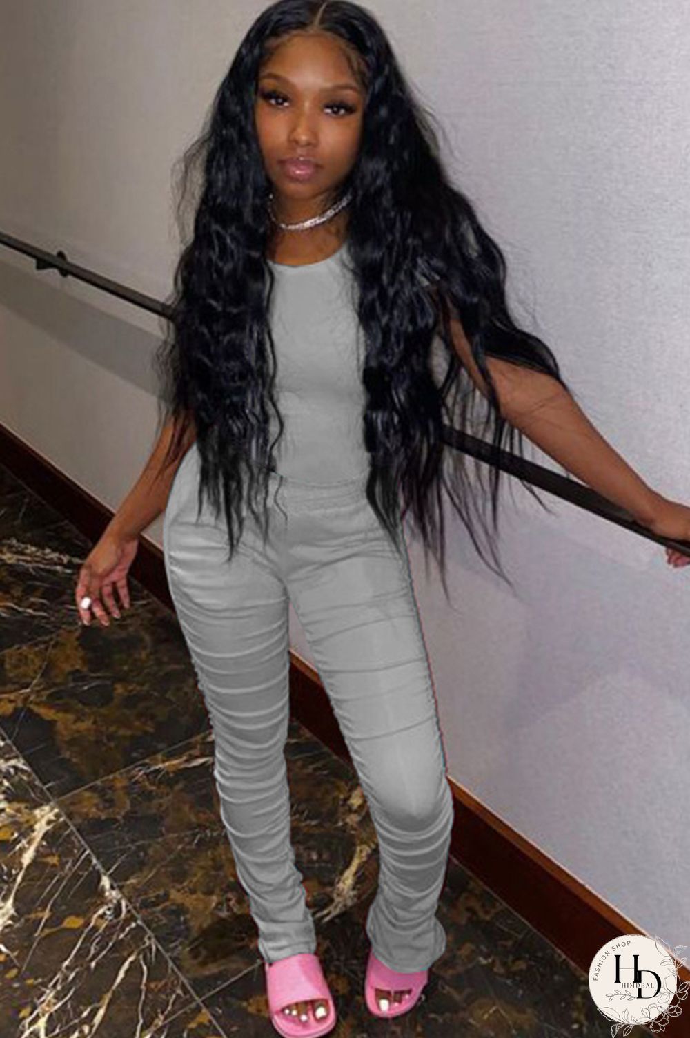 Blue Cotton Casual Sexy Two Piece Suits Patchwork Solid pencil Short Sleeve