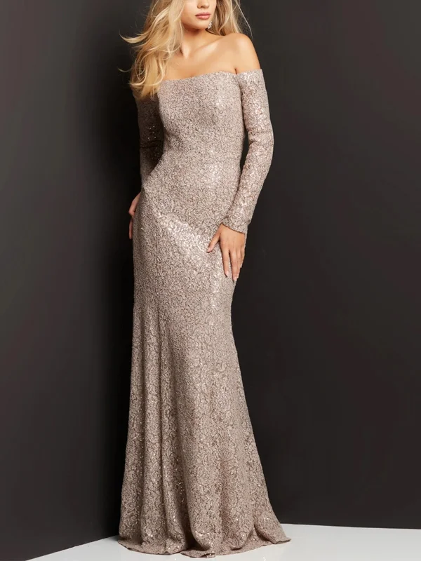 One-Piece Collar Solid Color Long-Sleeved Maxi Dress