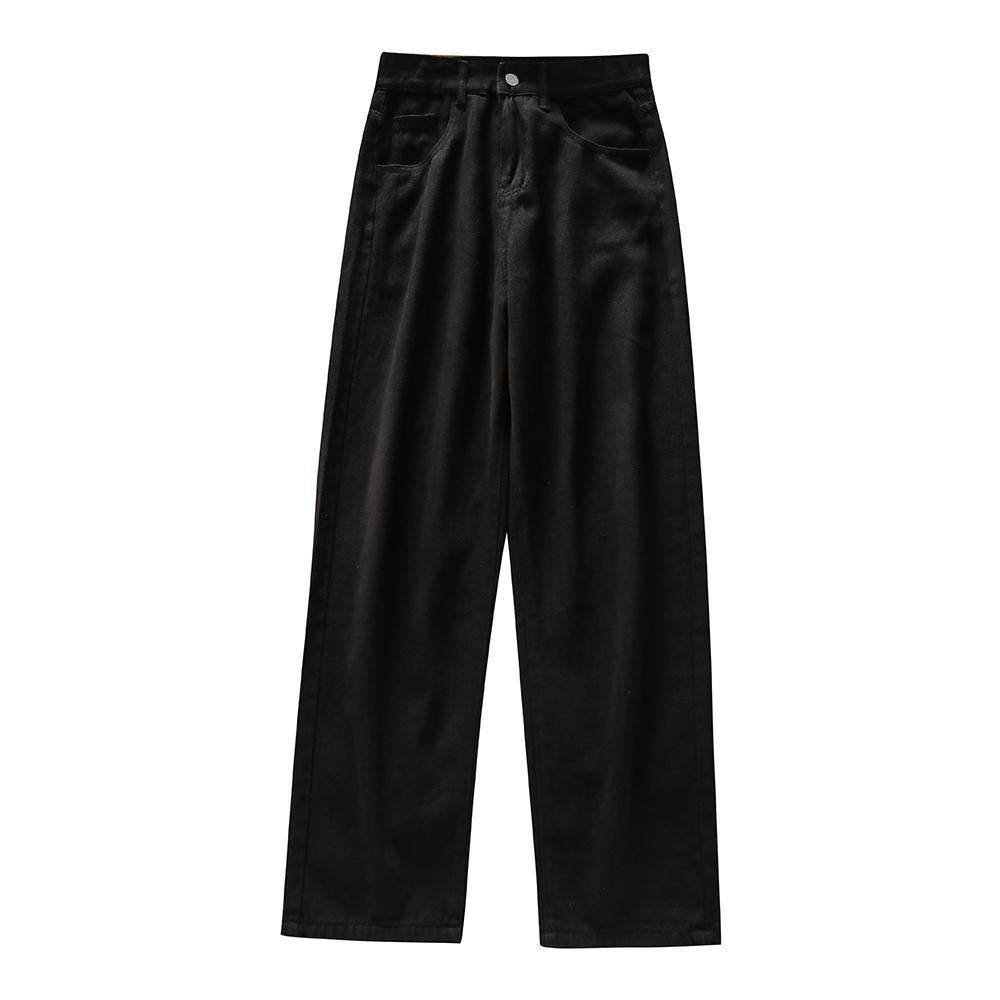Aiertu joker costume female outfit Retro Draping Wide-Leg Jeans Women's Loose Spring and Autumn High Waist Slimming Denim Mopping Pants Casual aiertu