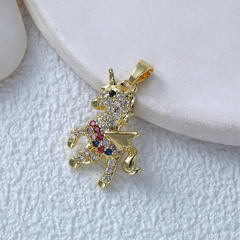 1 Piece Copper Lion Elephant Horse Pendant