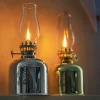 METAL OIL LAMP TRANSPARENT GLASS SMALL OIL LAMP SUITABLE FOR OUTDOOR CAMPING INDOOR HOME DECORATION ROOM OIL LAMP KEROSENE LAMP SUITABLE FOR TABLE DECORATION LIGHTING TABLE LAMP OIL LAMP