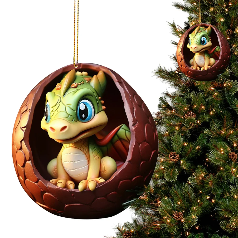 Christmas Dragon Egg Decoration Novelty Cute Acrylic Party Favors (D)