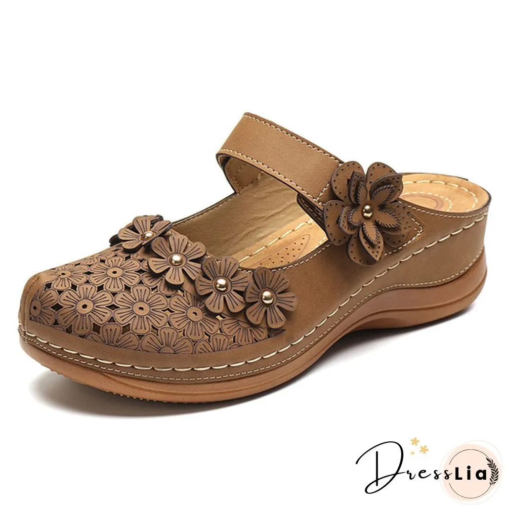 New Arrival Women Vintage Style Sandals Flats Shoes Summer Casual Shoes Retro Shoes Breathable Shoes