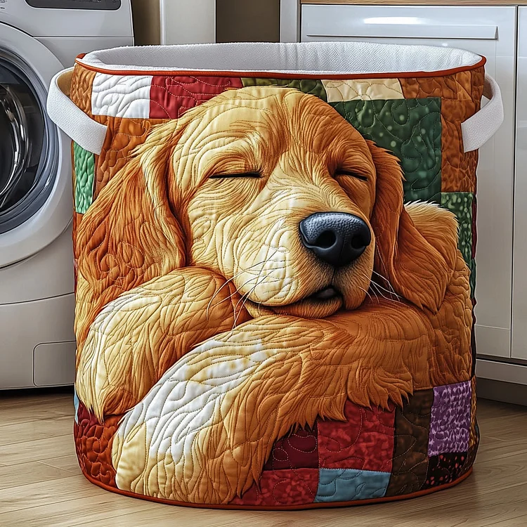 Golden Retriever Quilted Laundry Basket GFTOTG804