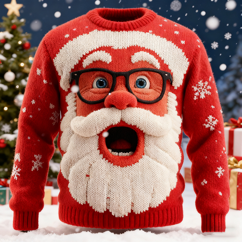Christmas Fun Santa Claus Cozy Ugly Sweater elevenforest