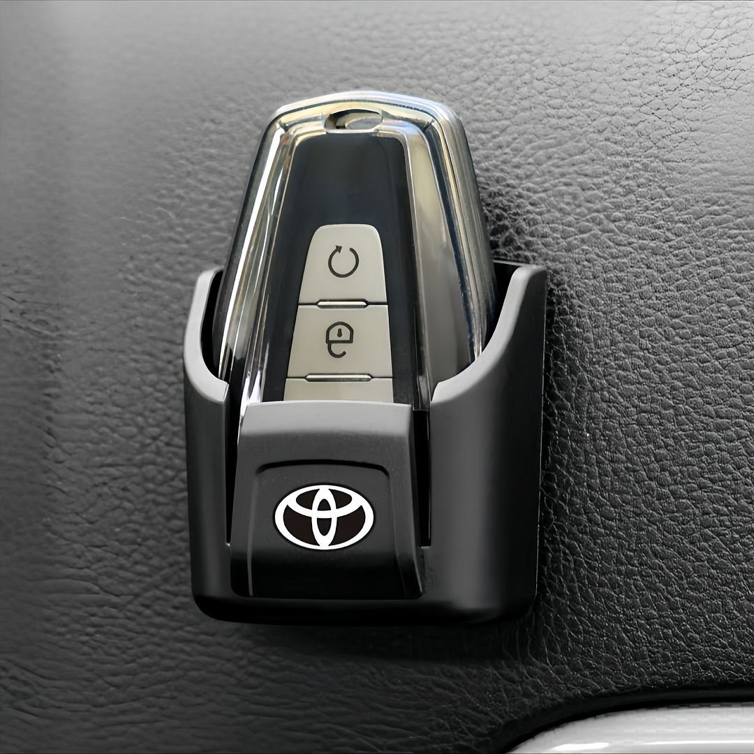 Car dashboard key and card storage holder