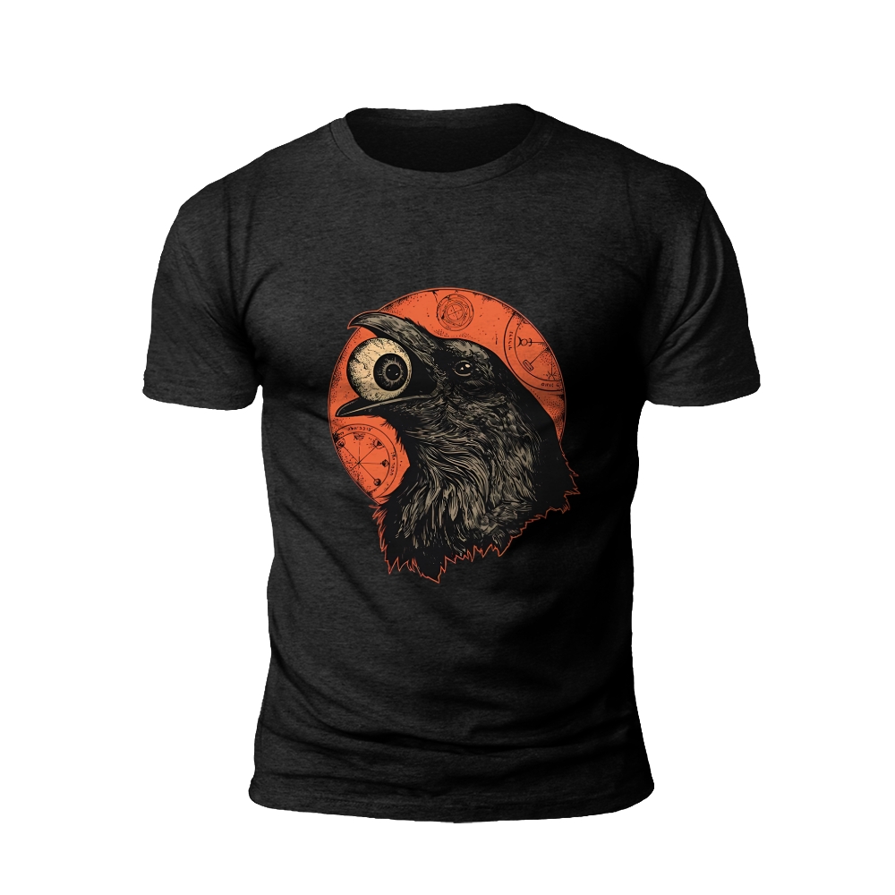 Timeless Raven: A Fusion of Nature and Clockwork T-shirt
