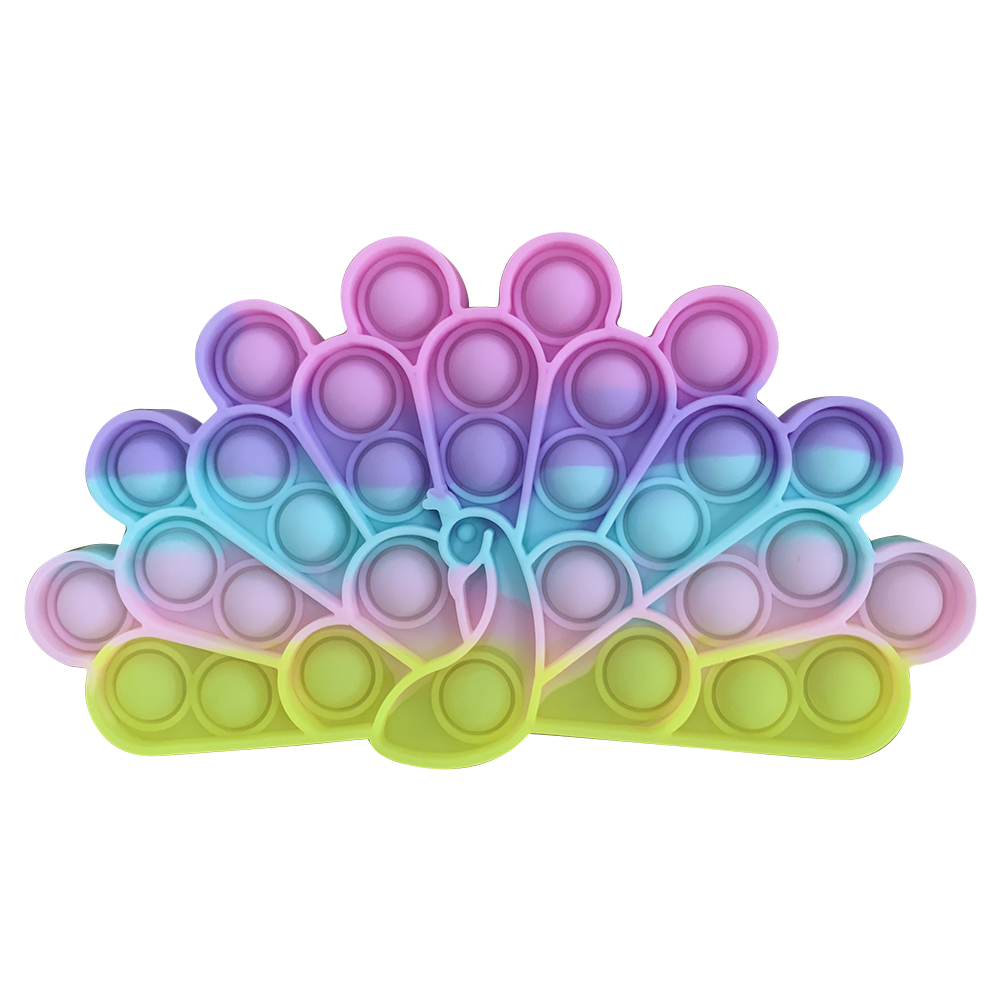

Peacock Push Bubble Sensory Fidget Toy Stress Relieve Toys Rainbow Macaron, 501 Original