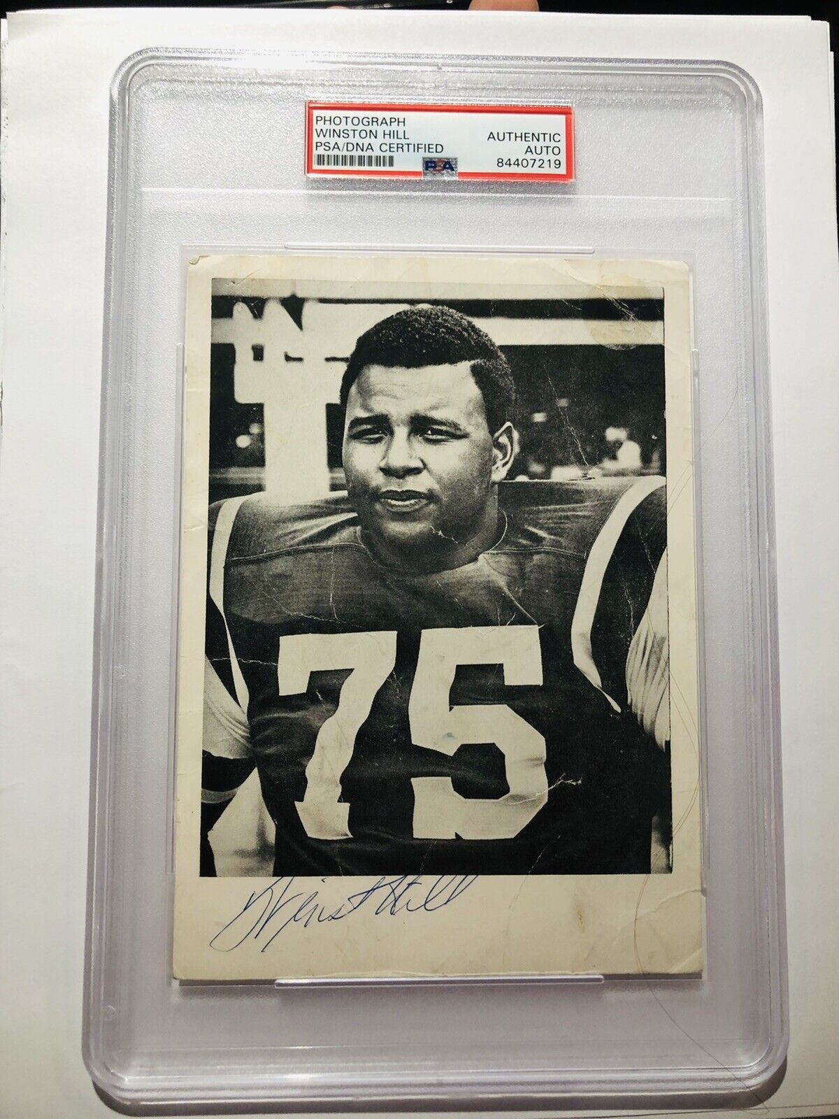 Winston Hall Signed Photo Poster painting New York Jets Hof Legend SuperBowl 3 Champ PSA Slabbed