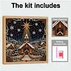 (20x20cm)Xmas Snow Town DIY Pearl Painting Art With Inner Wooden Framed Kit
