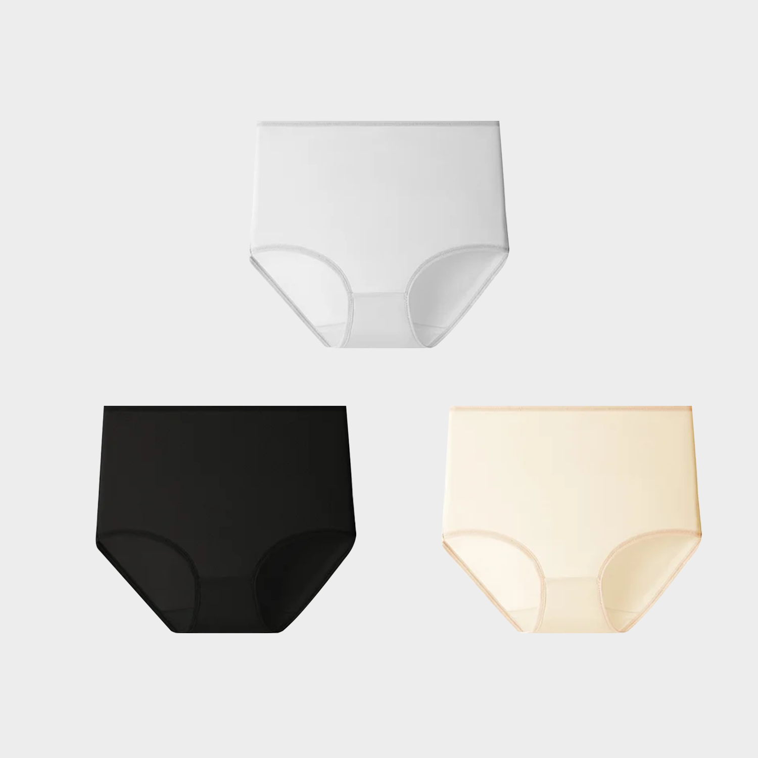 100% Silk Seamless Panties Semi-High Waist 3-Pack REAL SILK LIFE
