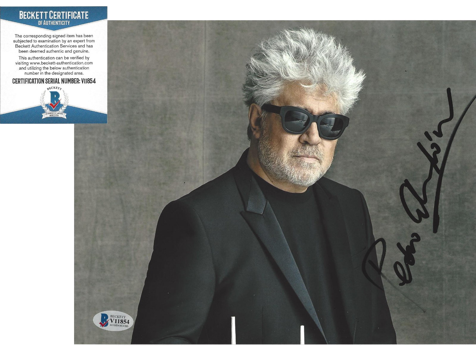 DIRECTOR PEDRO ALMODOVAR SIGNED THE SKIN I LIVE IN 8x10 Photo Poster painting BECKETT COA BAS