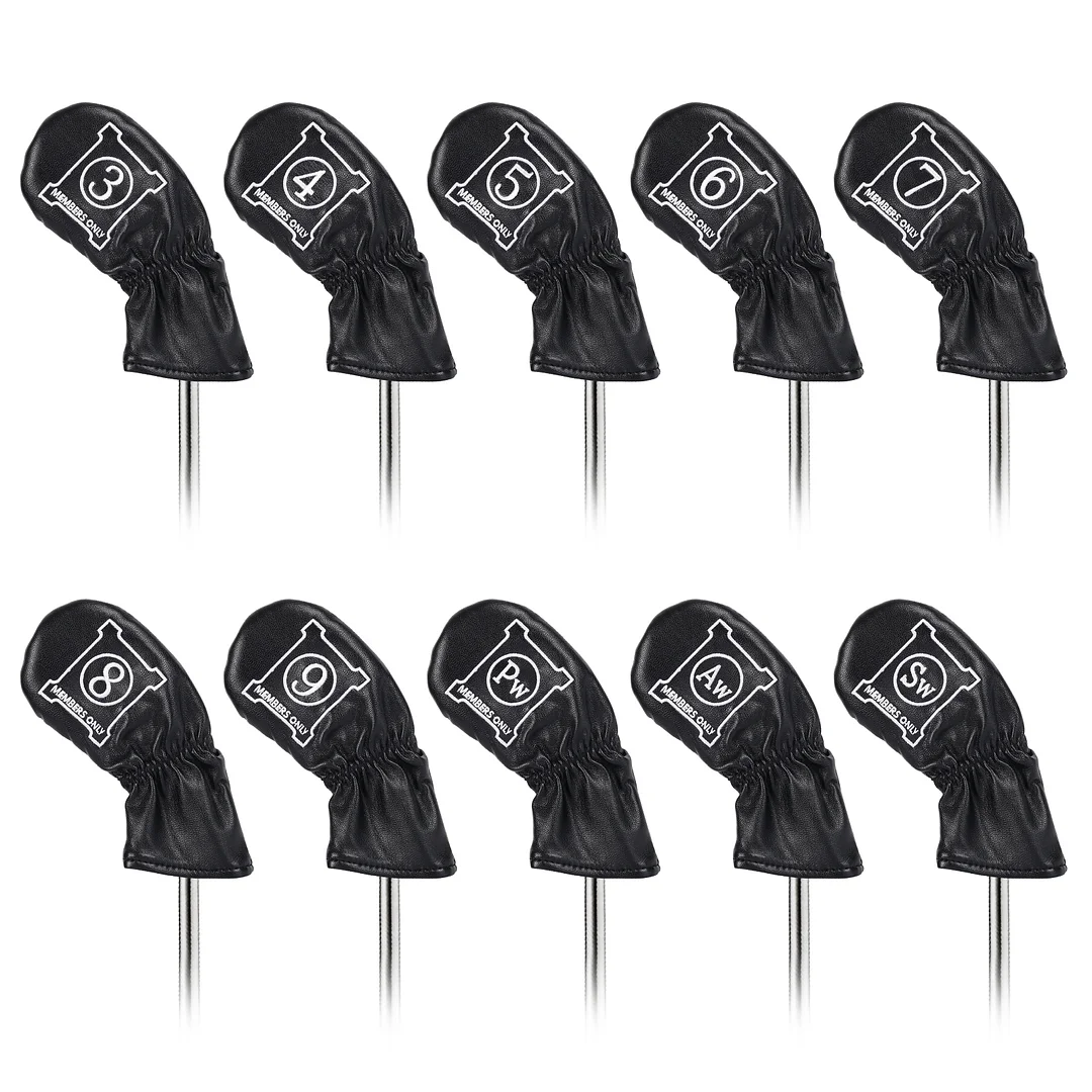 Members Only Iron Head Covers Set Black Studio Crafted]