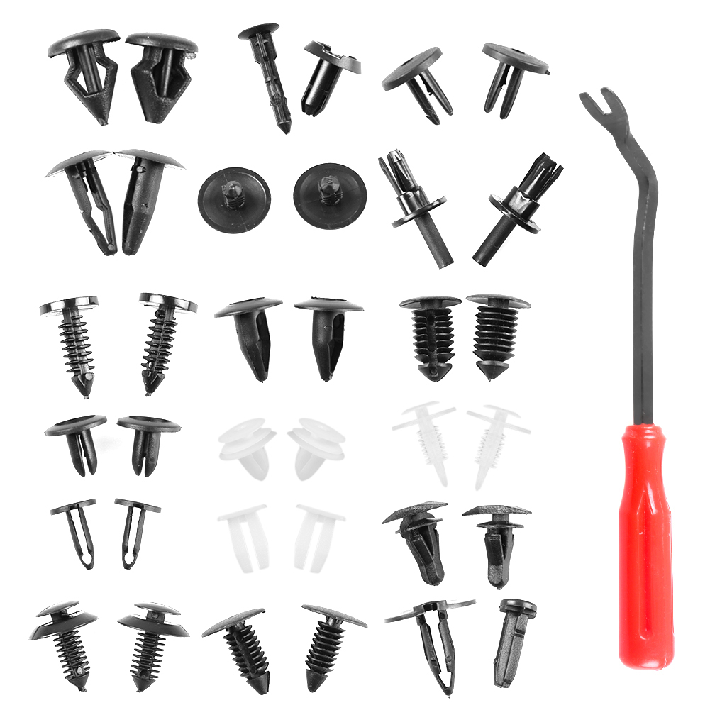 

415pcs Mixed Car Clip Fastener Bumper Door Trim Panel Rivet + Tool for Ford, 501 Original
