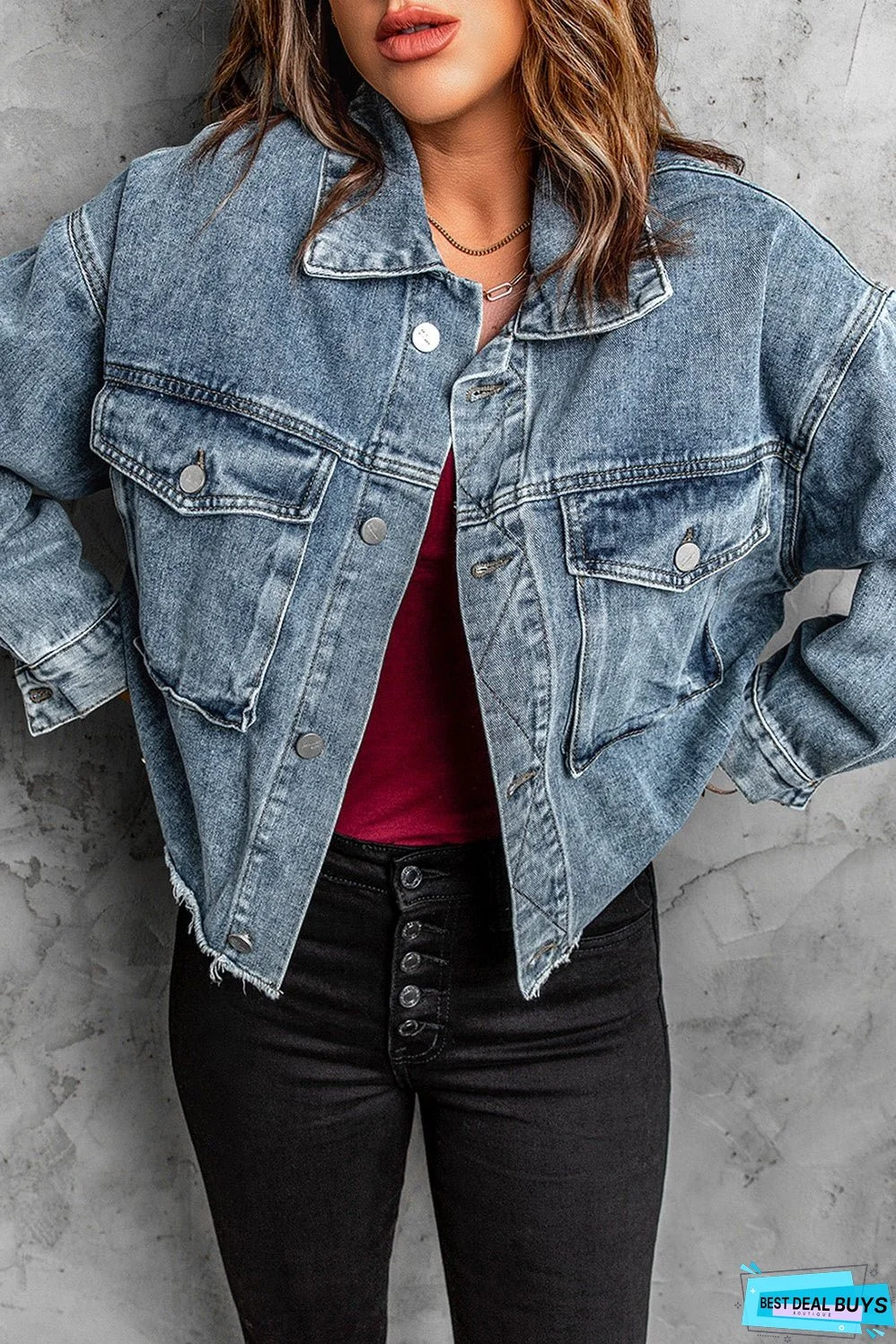 Fashion Sky Blue Denim Jacket