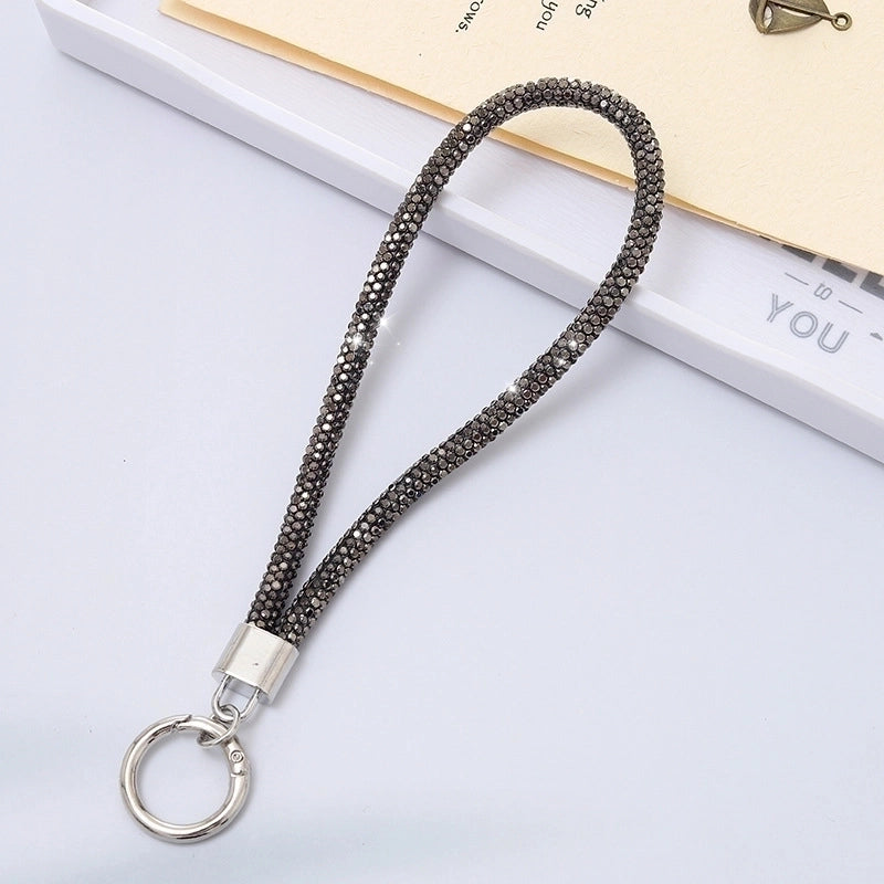 Casual Elegant Minimalist Solid Color Rhinestone Rope Bag Pendant Keychain
