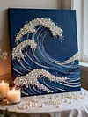 uk.everydayedeals DIY Pearl Painting With Frame - Handmade Self-Adhesive Pearls - Waves(30*40cm)