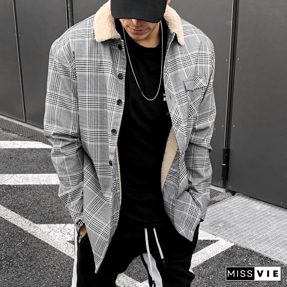 Street Fashion Casual Plaid Texture Jacket