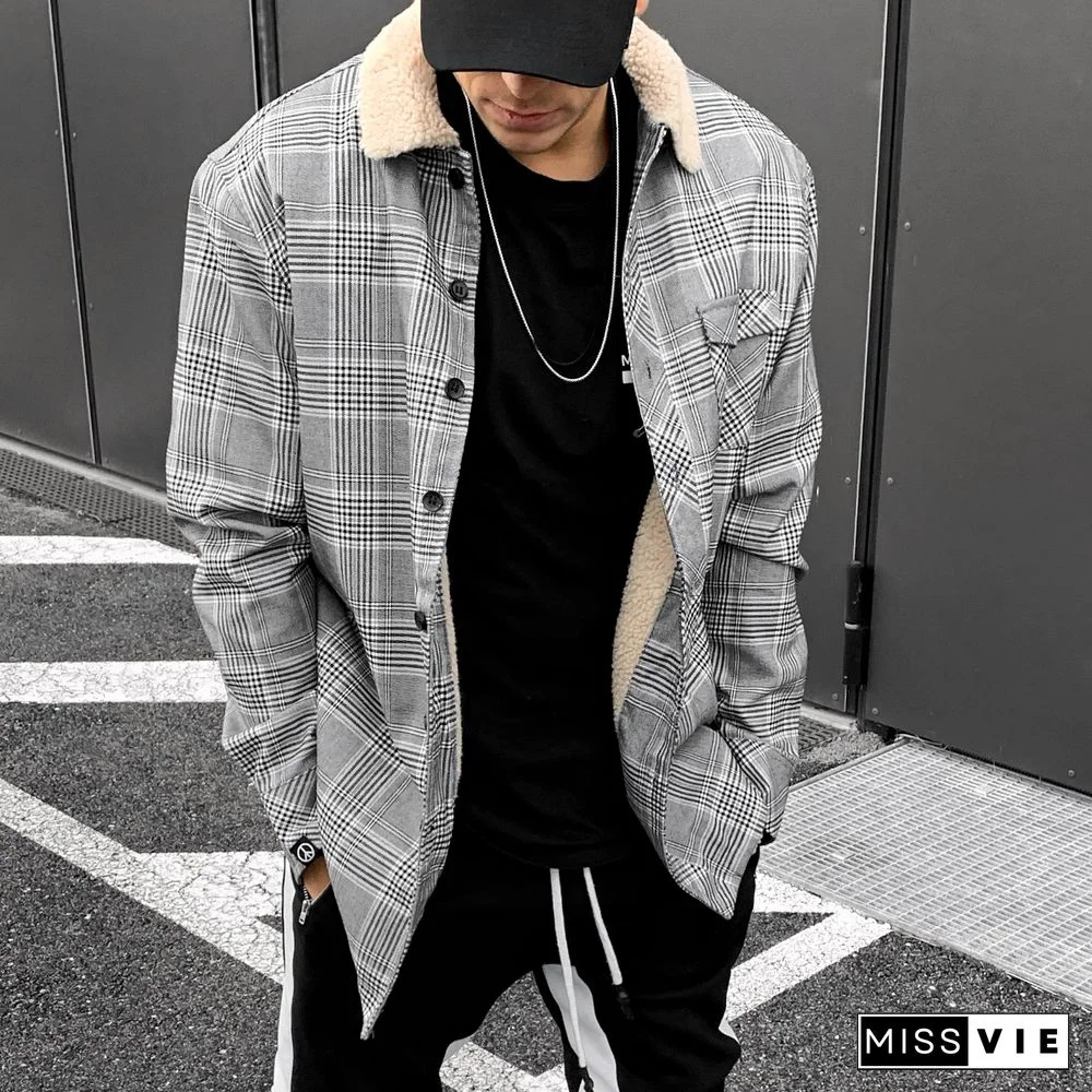 Street Fashion Casual Plaid Texture Jacket