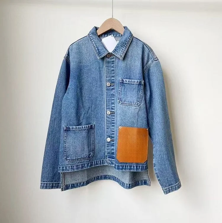 Denim Oversized Shirt Women Long Sleeve Casual Shirts for Women Collar Button up Women's Shirts 