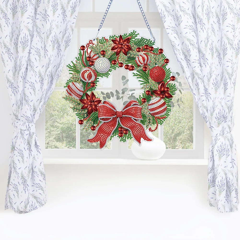 DIY Flower Wreath Acrylic Special Shaped Diamond Painting Wall Decor Wreath