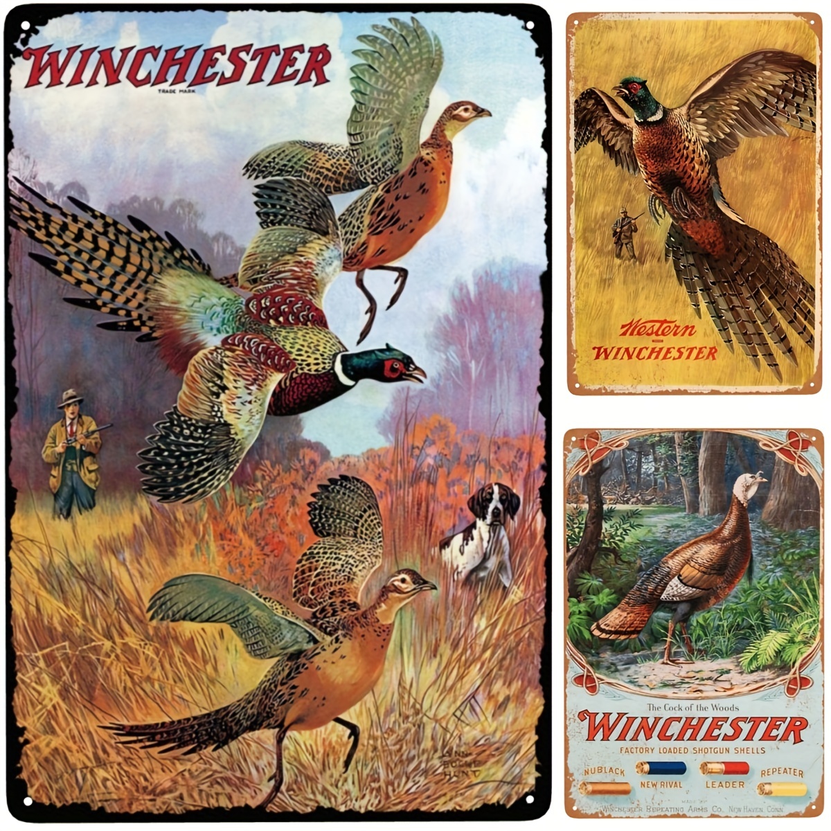 (3pcs) 20*30cm - Winchester - Vintage Tin Signs