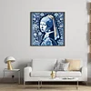 Blue And White Porcelain-Pearl Earring Girl-14CT Stamped Cross Stitch 40*40cm/15.75*15.75in