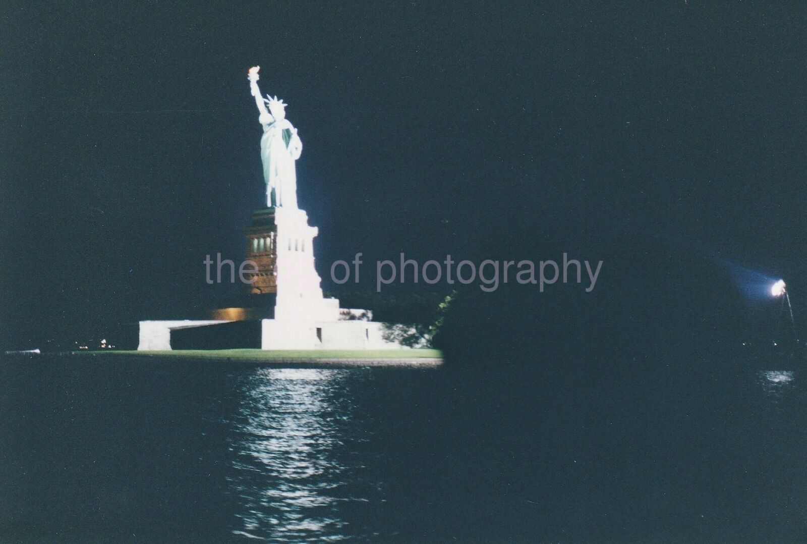 STATUE OF LIBERTY At Night FOUND Photo Poster paintingGRAPH ColorOriginal 94 13 V