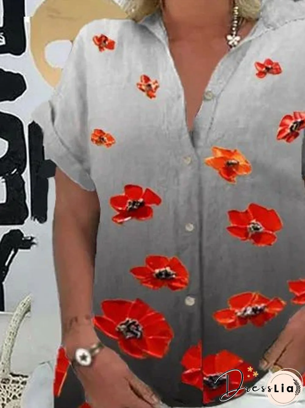 A plus-size shirt with a print