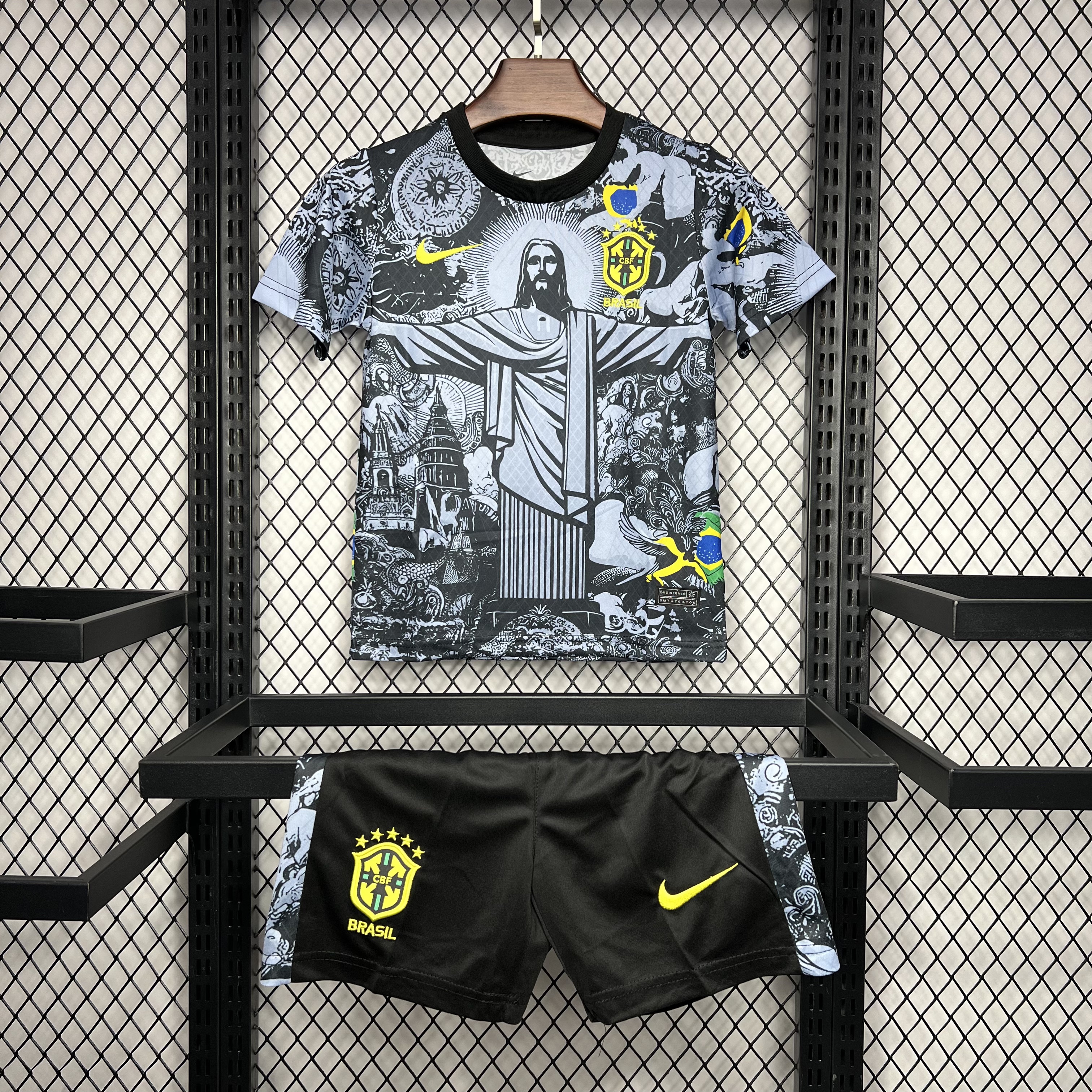 2024 Brazil Special Edition Gray Kids Kit Football Jersey