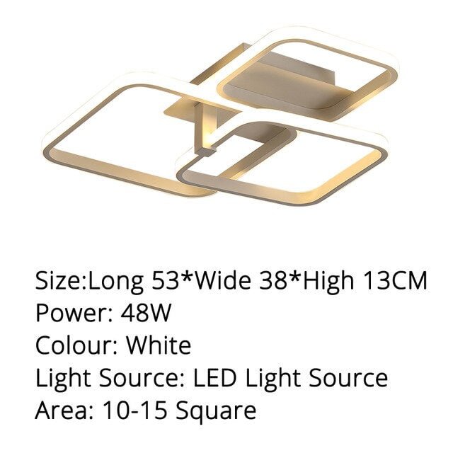 Grey White Rectangle Shape Modern LED Ceiling Lights For Living Room Bed Room Studio Lighting Creative Modern Ceiling Lamp