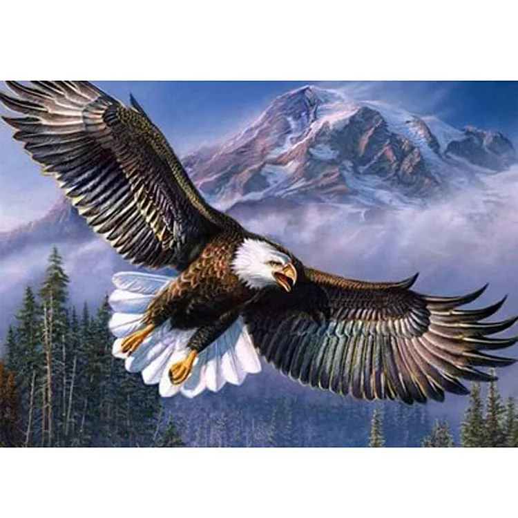 Eagle Flying - Partial Round Drill Diamond Painting - 40x30cm(Canvas)