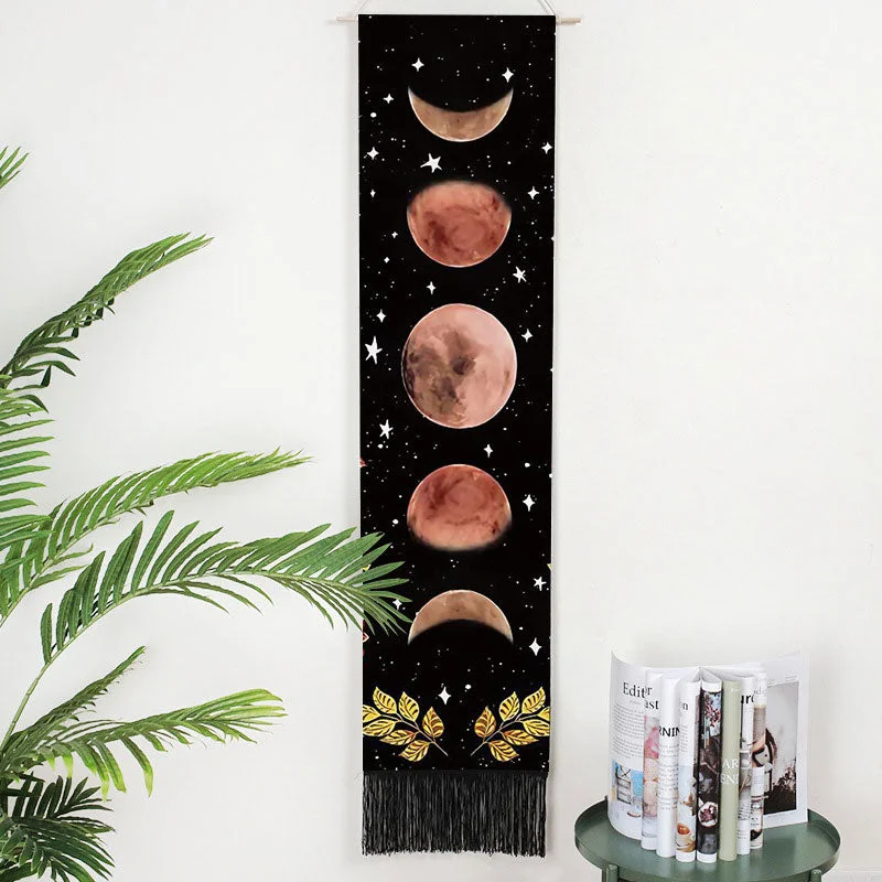 Tarot Witchcraft Wall Hanging Tapestry Bohemia Evil Eye Phase Tassel Tapestry Boho Art Tapestries For Bedroom  Office Decor