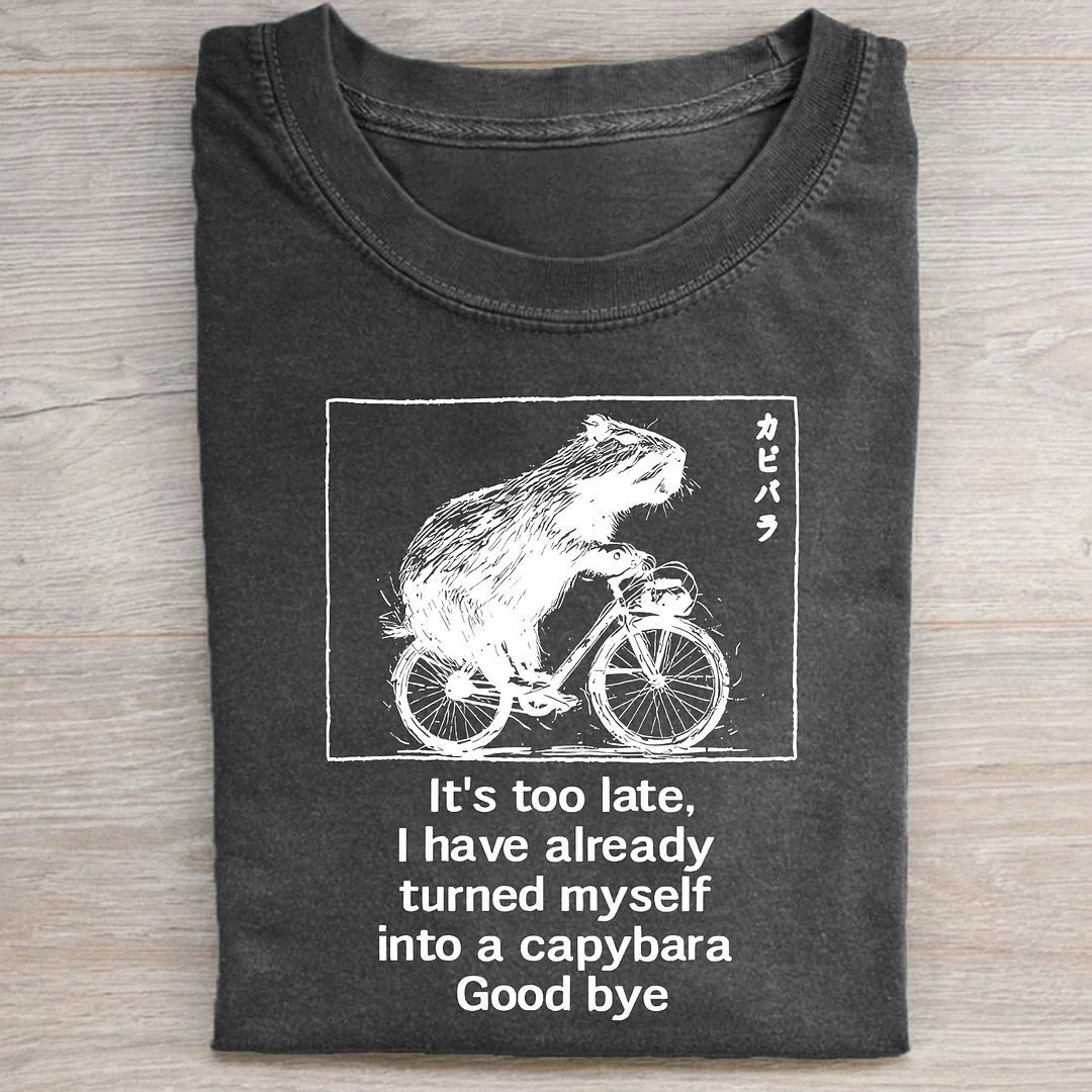 Funny Capybara Riding A Bicycle T-shirt