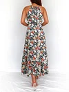 Halternrck Floral Print Empire Loose Maxi Dress