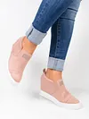 Women Faux Suede Wedge heel Sneakers Slip on Breathable Shoes