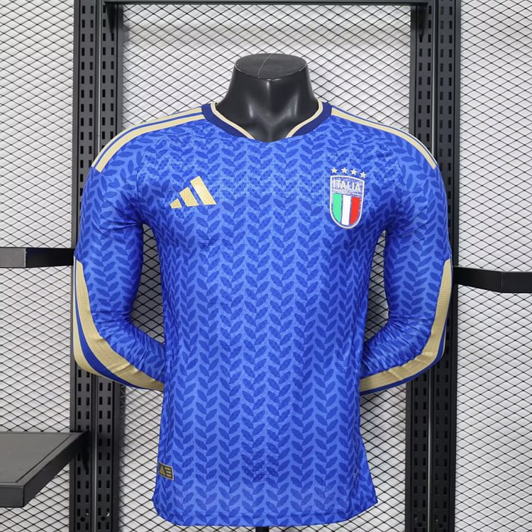 2026-27 Italy Home Long-Sleeve Jersey - Player Version