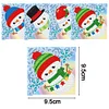 4Pcs Diamond Painting Christmas Snowman Corner Bookmark