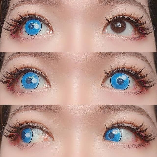 Anime Cloud Rim Blue Cosplay Contact Lenses 14.5mm Diameter