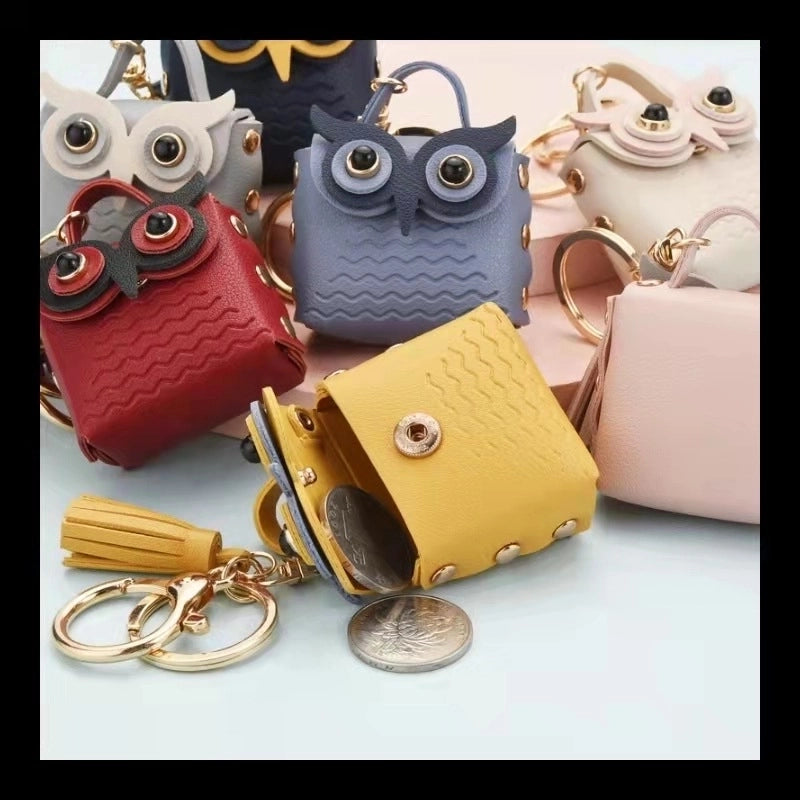 Multicolor Pu Leather Owl Bag Charms