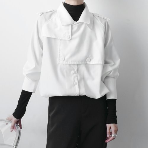 -Men's Korean Version of The British Niche Asymmetric Shirt Design Trendy YM235 P100-Dawfashion- Original Design Clothing Store-Halloween 2022