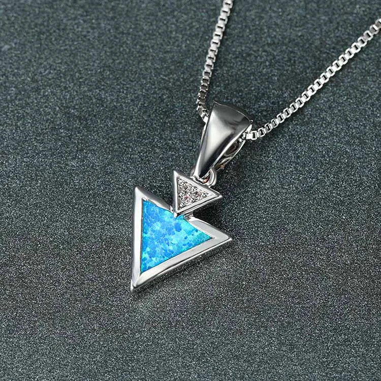 For Friend - S925 Thank You for being My Badass Tribe Opal Stone Triangle Necklace