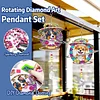 2pcs DIY Diamond Painting Dog Wind Chimes Crystal Window Suncatcher Craft Set Birthday Gifts Home Garden Decor