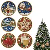 Peinture en diamant perle DIY de No&euml;l 6 pi&egrave;ces d&rsquo;ornements en bois 3,07x3,07 pouces