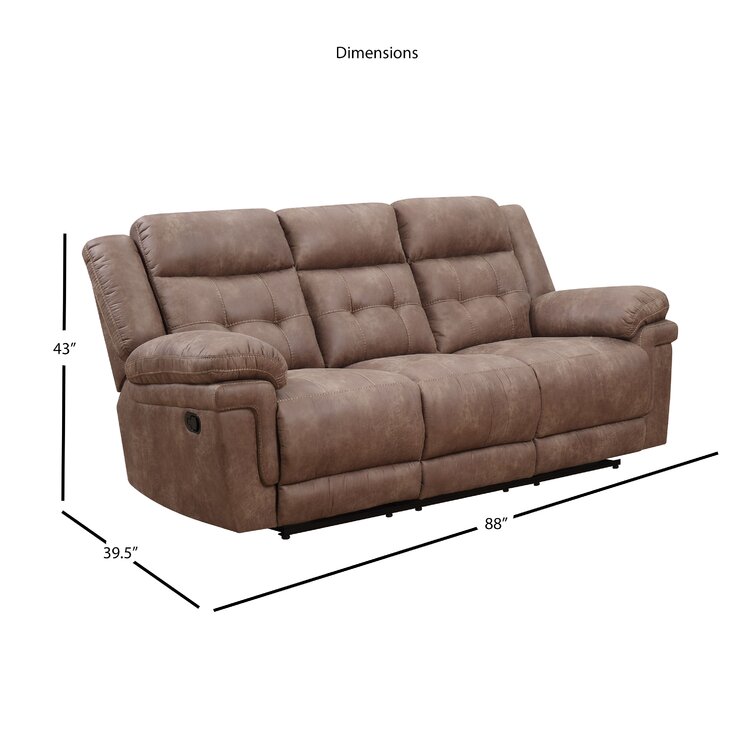 Elida 88'' Pillow Top Arm Reclining Sofa