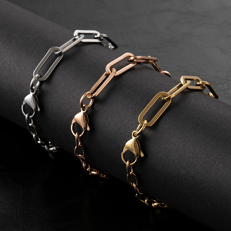 Style Simple Titanium Steel Bracelet Shaped Bracelet Instagram Style Bracelet Rectangular Hip-Hop Bracelet For Women