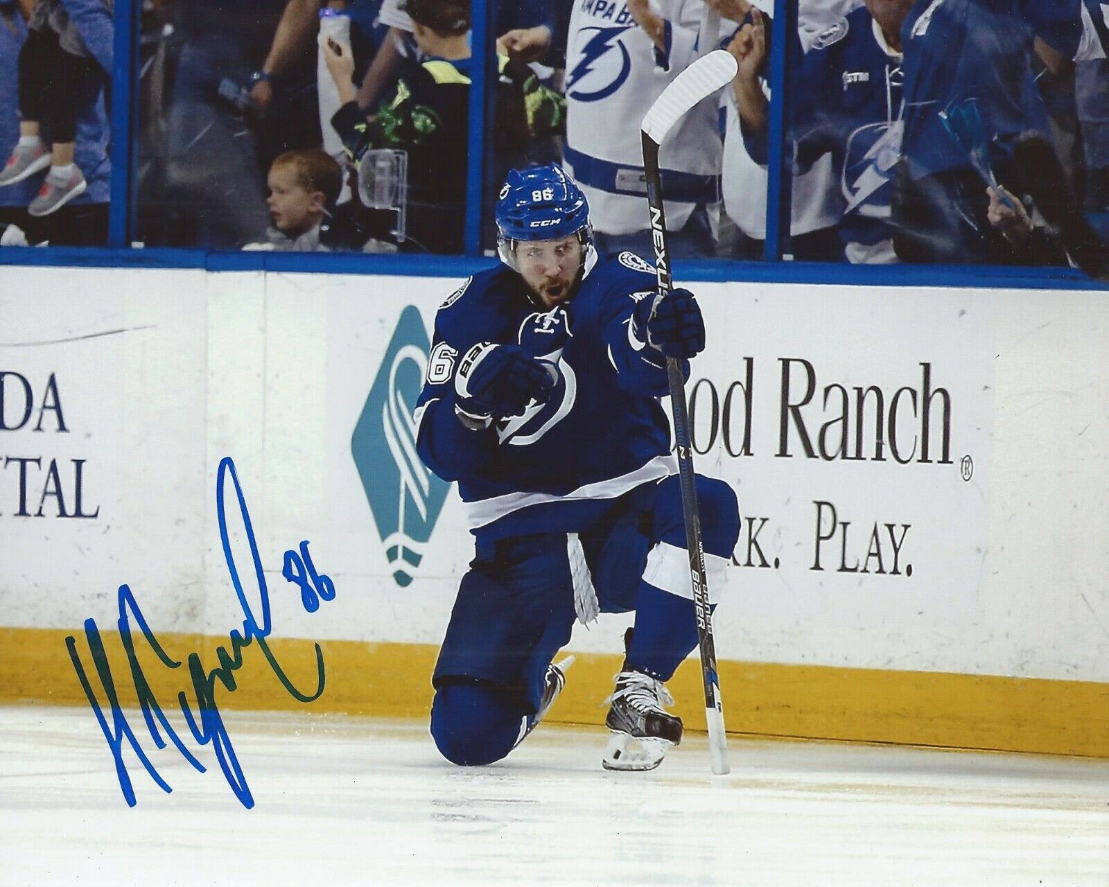 Nikita Kucherov Signed 8x10 Photo Poster painting Tampa Bay Lightning Autographed COA D